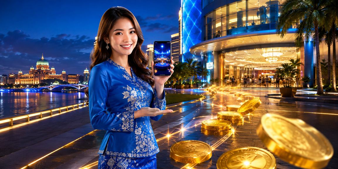 Pengguna mengakses apl kasino p1605 bergaya baju kurung dari Putrajaya Malaysia